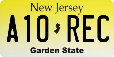 NJ license plate A10REC
