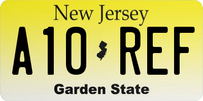 NJ license plate A10REF