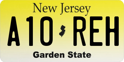 NJ license plate A10REH