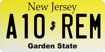 NJ license plate A10REM