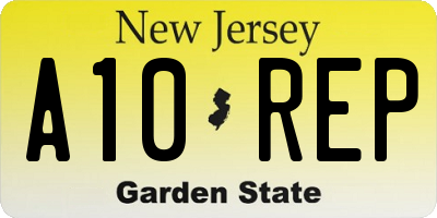 NJ license plate A10REP