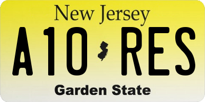 NJ license plate A10RES