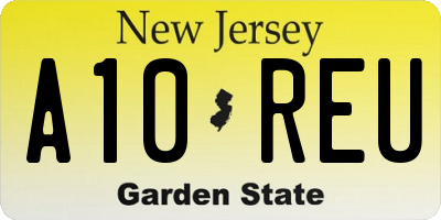 NJ license plate A10REU