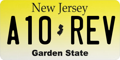 NJ license plate A10REV
