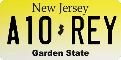 NJ license plate A10REY