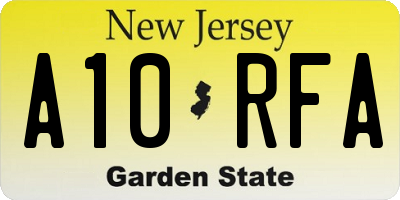 NJ license plate A10RFA