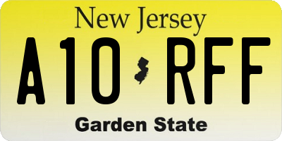 NJ license plate A10RFF