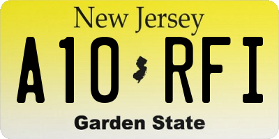 NJ license plate A10RFI