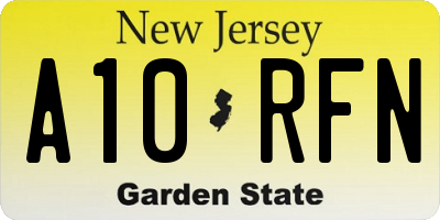 NJ license plate A10RFN
