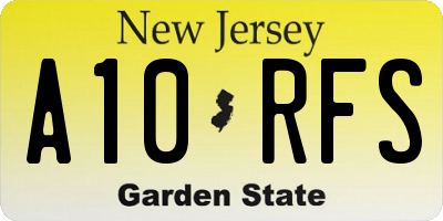 NJ license plate A10RFS