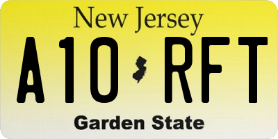 NJ license plate A10RFT