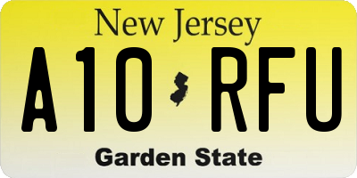 NJ license plate A10RFU