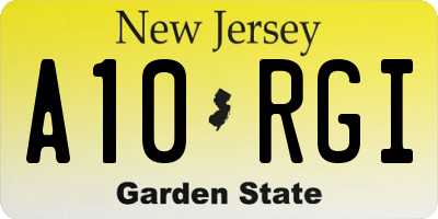 NJ license plate A10RGI