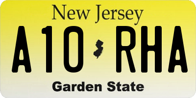 NJ license plate A10RHA