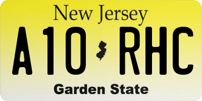 NJ license plate A10RHC