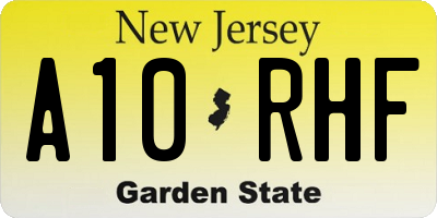 NJ license plate A10RHF