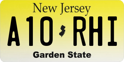 NJ license plate A10RHI