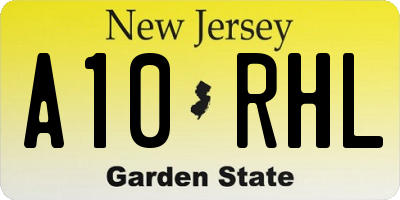 NJ license plate A10RHL