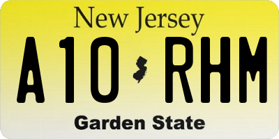 NJ license plate A10RHM