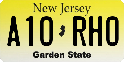 NJ license plate A10RHO