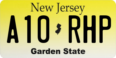 NJ license plate A10RHP