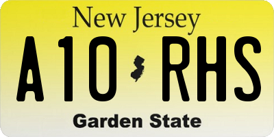 NJ license plate A10RHS
