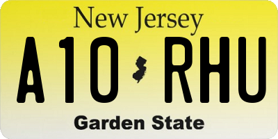 NJ license plate A10RHU