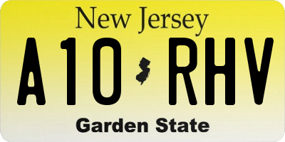 NJ license plate A10RHV