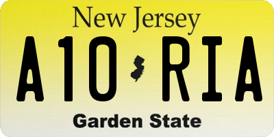 NJ license plate A10RIA