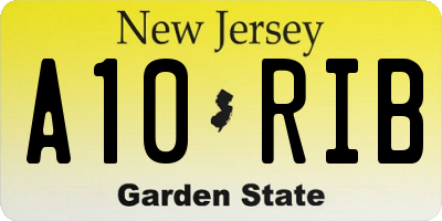 NJ license plate A10RIB