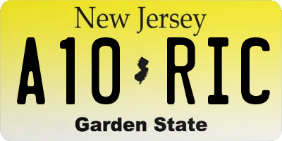 NJ license plate A10RIC