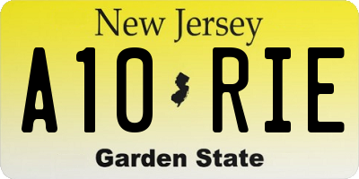 NJ license plate A10RIE