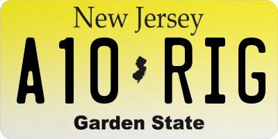 NJ license plate A10RIG