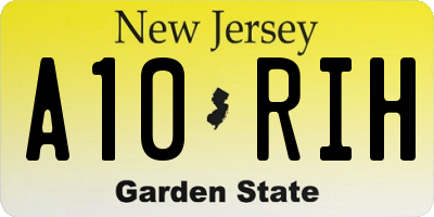 NJ license plate A10RIH