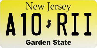 NJ license plate A10RII