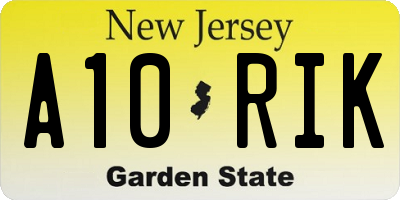 NJ license plate A10RIK