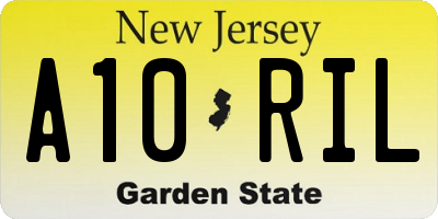 NJ license plate A10RIL