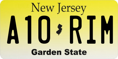 NJ license plate A10RIM
