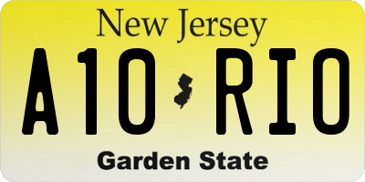 NJ license plate A10RIO