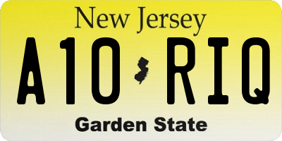 NJ license plate A10RIQ