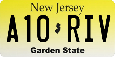 NJ license plate A10RIV