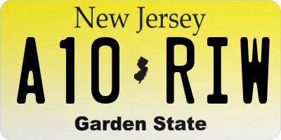 NJ license plate A10RIW