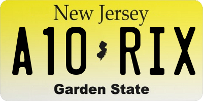 NJ license plate A10RIX