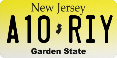 NJ license plate A10RIY