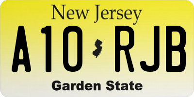 NJ license plate A10RJB