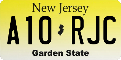 NJ license plate A10RJC