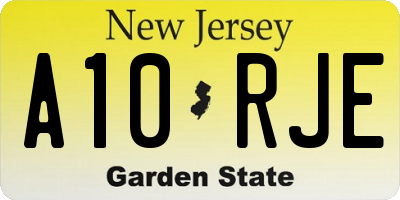 NJ license plate A10RJE