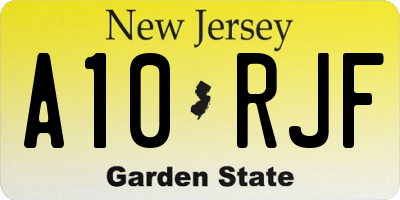 NJ license plate A10RJF