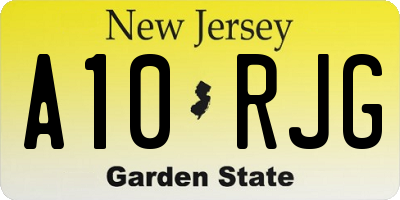 NJ license plate A10RJG