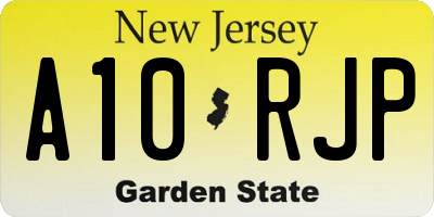 NJ license plate A10RJP